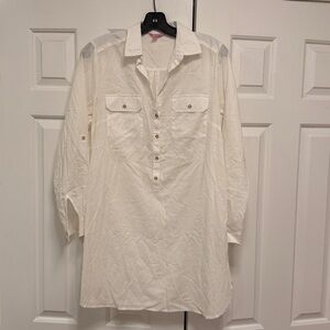 Lilly Pulitzer S White Captiva Tunic Top Blouse